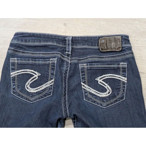 Denim - Silver Jeans Co Aiko Skinny Jeans Womens 28 Blue Embroidered Stretch Denim 28x30